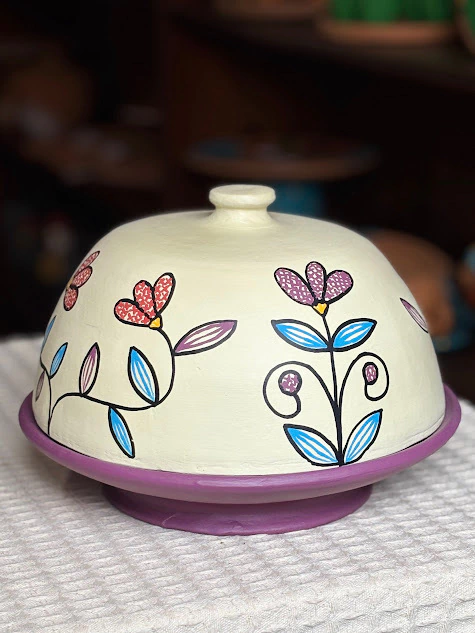 Boleira com Tampa (Prato) - Coleção Bordados - comprar online