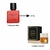 Frascos de perfume Attracione Men 25mL e Lattafa Khamrah 5mL, mostrando seus designs distintos.