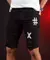 Bermuda Sarja Destroyed Preta Estampada - comprar online