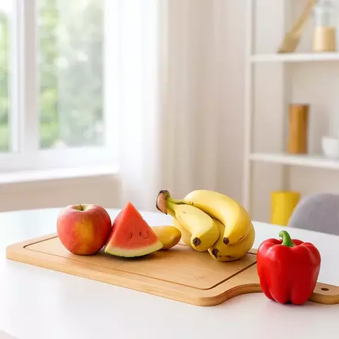 Tabla Bamboo Para Picadas Rectangular Con Mango Talle L - comprar online