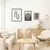 Set de tres cuadros decorativos estilo Bauhaus con diseños geométricos en blanco y negro