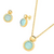 Conjunto PP Redondo Pedra Natural Agata Azul Ceu