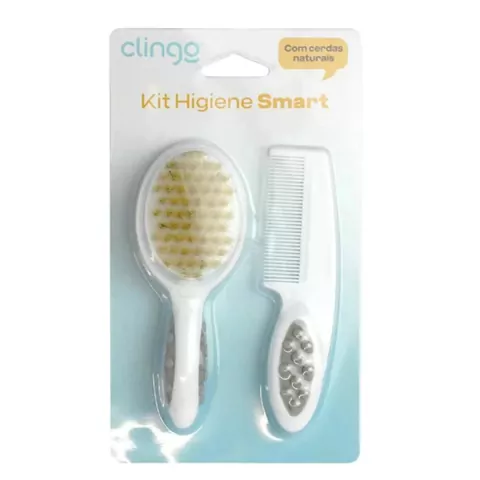 KIT PENTE E ESCOVA SMART COM CERDAS NATURAIS CLINGO