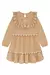Vestido Kukiê Alecrim Manga Longa Canelado Marrom Inverno - Gibella Kids