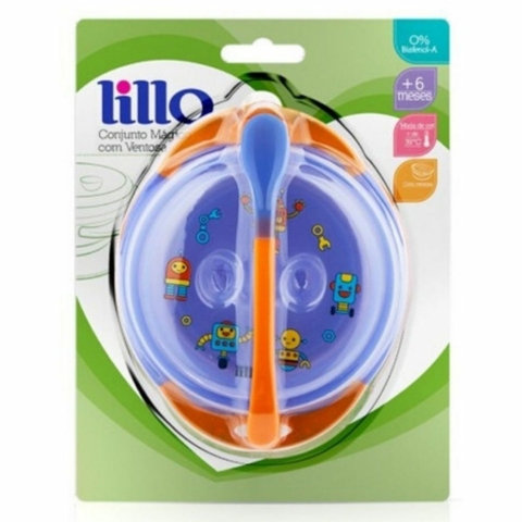 Conjunto Prato E Colher Termossensível Com Ventosa - Lillo