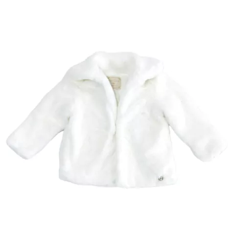 Casaco Petit Cherie Inverno Pelinhos Off White