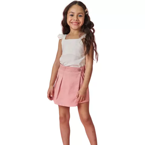 Conjunto Kukiê Blusa E Short Saia Sarja Nude - comprar online