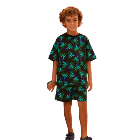 Camiseta Malha Las Palmas Preto Fábula