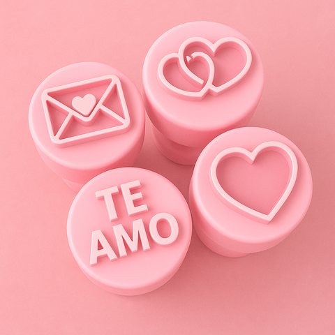 Kit Carimbos para Brigadeiro Docinho Dia dos Namorados com 4 Peças - comprar online