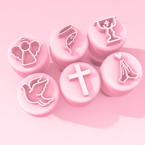 Kit Carimbos para Brigadeiro Docinho Batizado Batismo com 6 Peças - comprar online