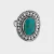 Anel Oval Trabalhado Prata 925 e Turquesa