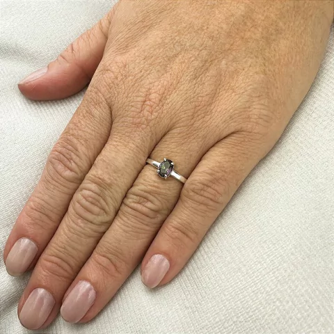 Anel Arco Íris em Prata 925 e Rainbow