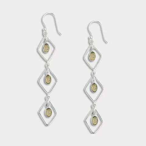 Brinco Geometria em Prata 925 e Pedras Naturais