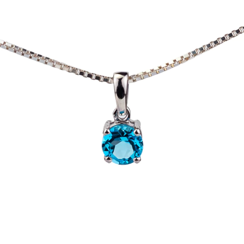 Pingente Solenne em Prata 925 com Topázio Azul - comprar online