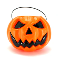 Cesto Da Bruxa Balde Abóbora P/doces 17cm Halloween