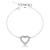 Pulseira coração cravejado vazado - prata 925 - comprar online