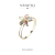 Anel flor zircônias coloridas - ouro 18k na internet