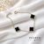 Pulseira trevo ônix - prata 925 - comprar online