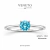Anel Solitário aquamarine - moissanite - Veneto Gioielliere 