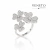 Anel 3 trevos zircônias - prata 925 - comprar online
