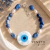 Pulseira pedras e olho grego - Prata 925 - Veneto Gioielliere 