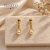 Brinco pérola pendurado - ouro 18k
