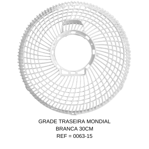 GRADE TRASEIRA MONDIAL BRANCA 30CM REF = 0063-15