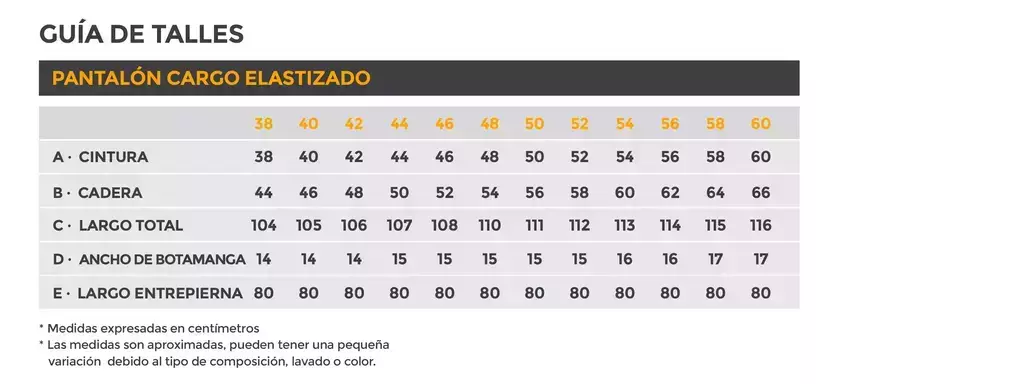 Tabla de talles