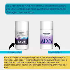 Desodorante Natural Alva em Barra Lavanda Vegano 55g - Suor Nunca Mais