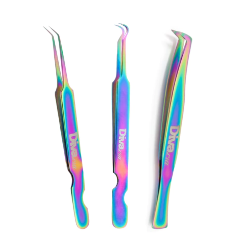 Kit Pinças Alta Precisão p/ Fios Tecnológicos, Volume Russo e Isolamento