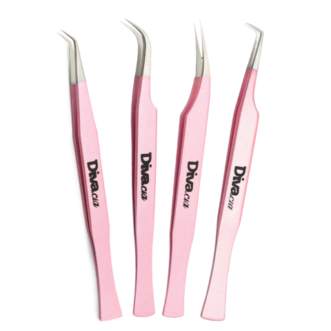 Kit 4 Pinças Extensão de Cílios Profissional Alta Precisão - comprar online