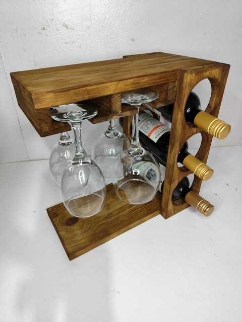 Adega Suporte de Mesa para Vinhos e taças ER020 - comprar online