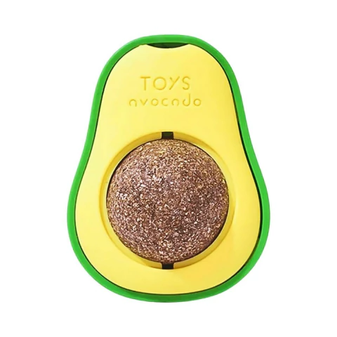 Brinquedo Abacate com Catnip para Gatos - Bola Prensada, Antiestresse, Fixa na Parede