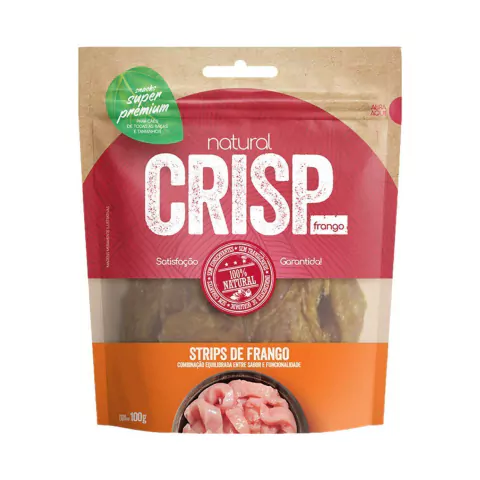 Petisco Natural Crisp Strips de Frango 100g - 100% Natural e Rico em Proteínas para Cães - comprar online