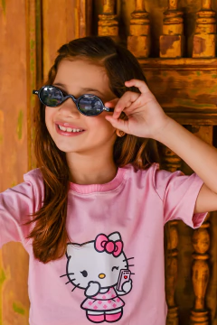 T-shirt hellokit com saia-short preto - loja online