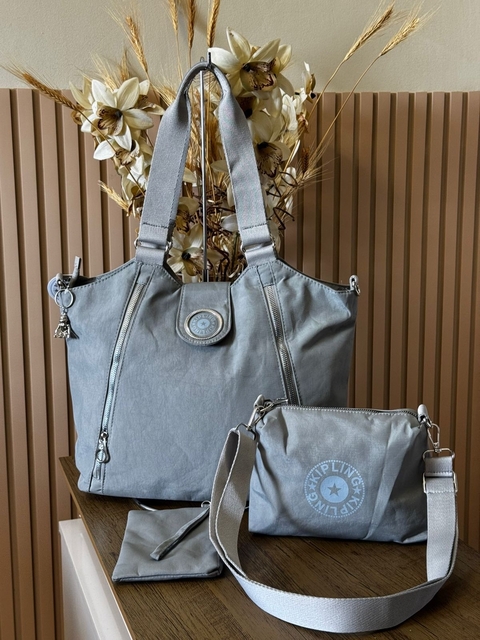 Kit kipling linha premium 3 peças bolsa tote