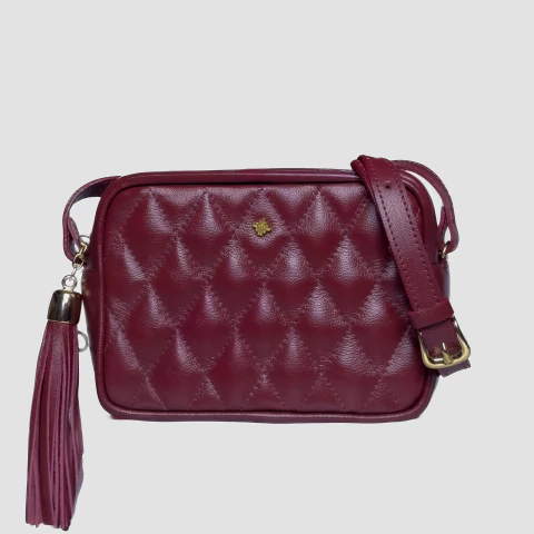 Bolsa Isís em Couro Legítimo - Vermelho cereja - comprar online