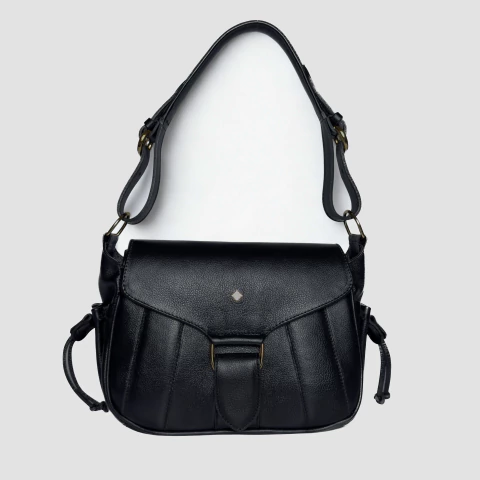 Bolsa Alice em Couro Legítimo- Preta - comprar online