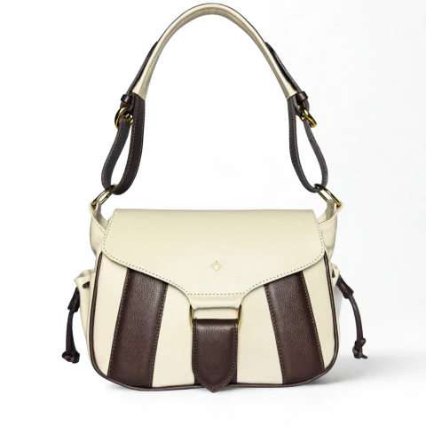 Bolsa Alice em Couro Legítimo- Off White & Café - comprar online