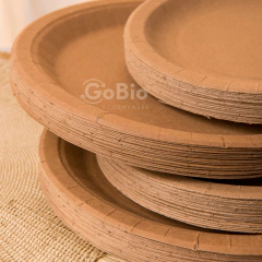 Plato 23cm Papel Kraft Natural - comprar online