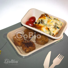Bandeja 102 (300ml / 17x11x3cm) Fibra Natural - GoBio Ecoenvases