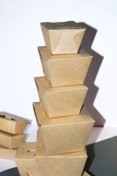 Caja para Wok (1450 cm3 - 49 Oz) Papel Kraft - GoBio Ecoenvases