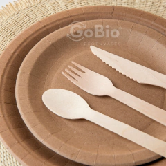 Plato 18cm Papel Kraft Natural - comprar online