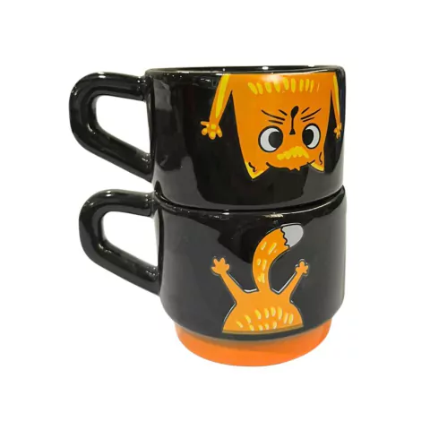 Conjunto C/ 2 Canecas Empilháveis 160Ml Preto - Fun Cats - comprar online