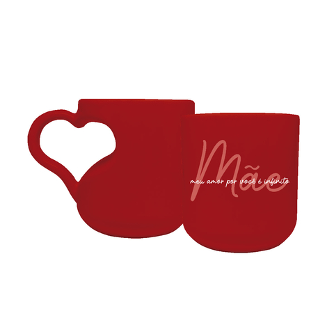 Caneca Coração 380Ml Vermelho - Meu Amor Por Você