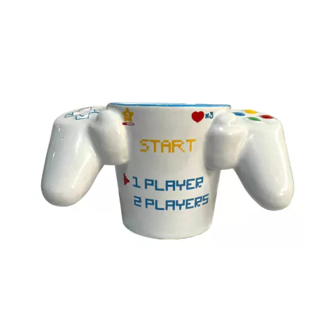 Caneca Game Cabo Controle 300Ml Branco Azul Start