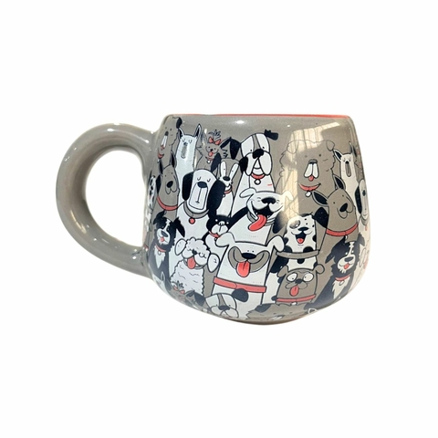 Caneca Bojuda 440Ml Cinza Claro / Rosa - Happy Kennel - comprar online