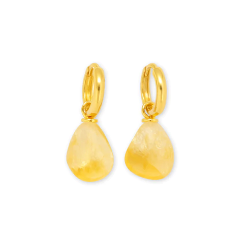 ARGOLA ARTICULADA COM CITRINO - BANHADO A OURO 18K - comprar online