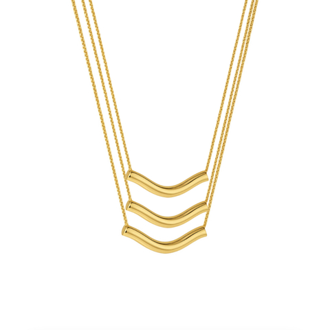 COLAR LINHA DO VENTO - REVESTIDO A OURO 18K - comprar online