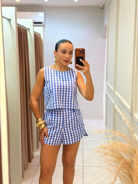 Cropped Girassol Xadrez - comprar online